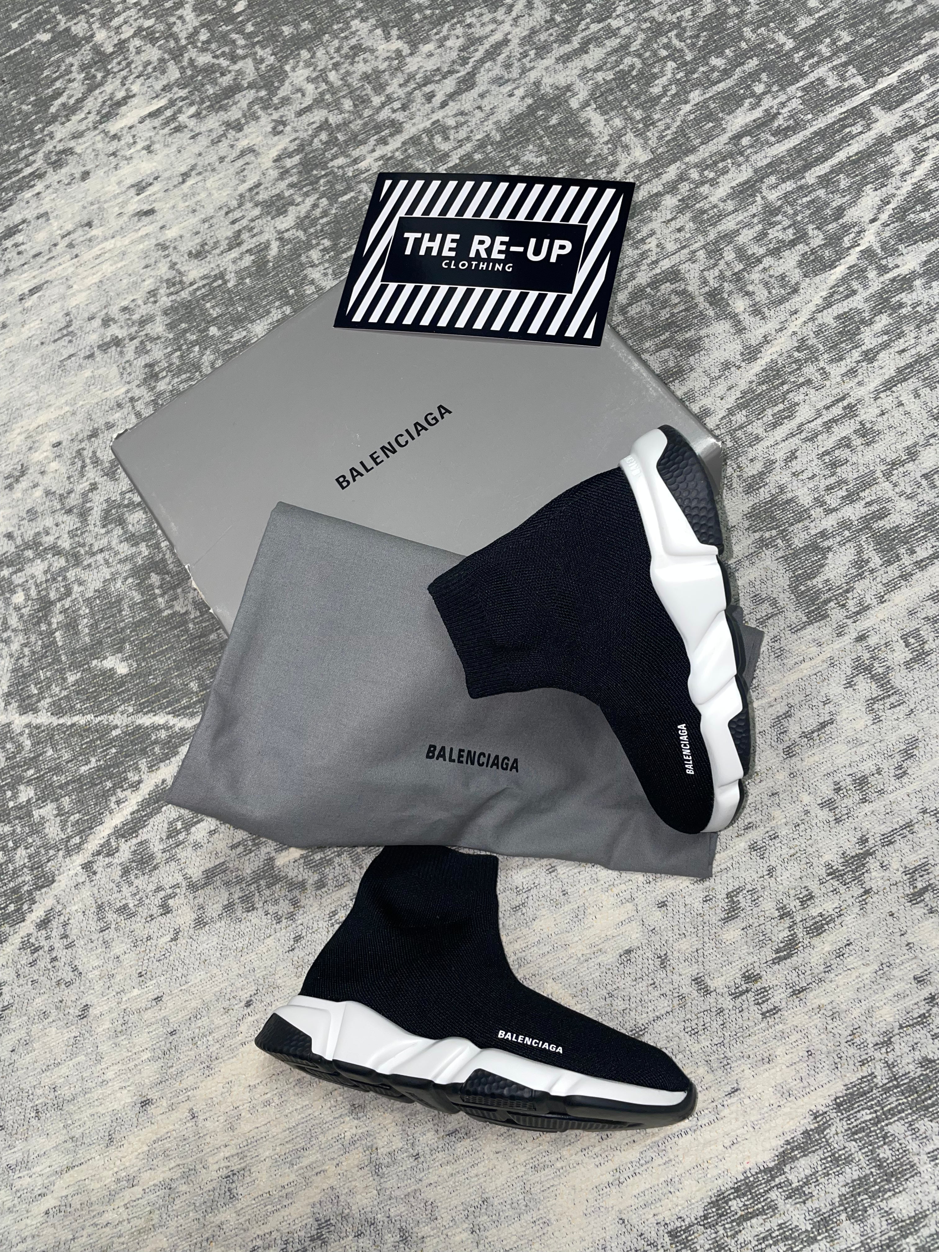 Balenciaga speed trainer 2025 all black on feet