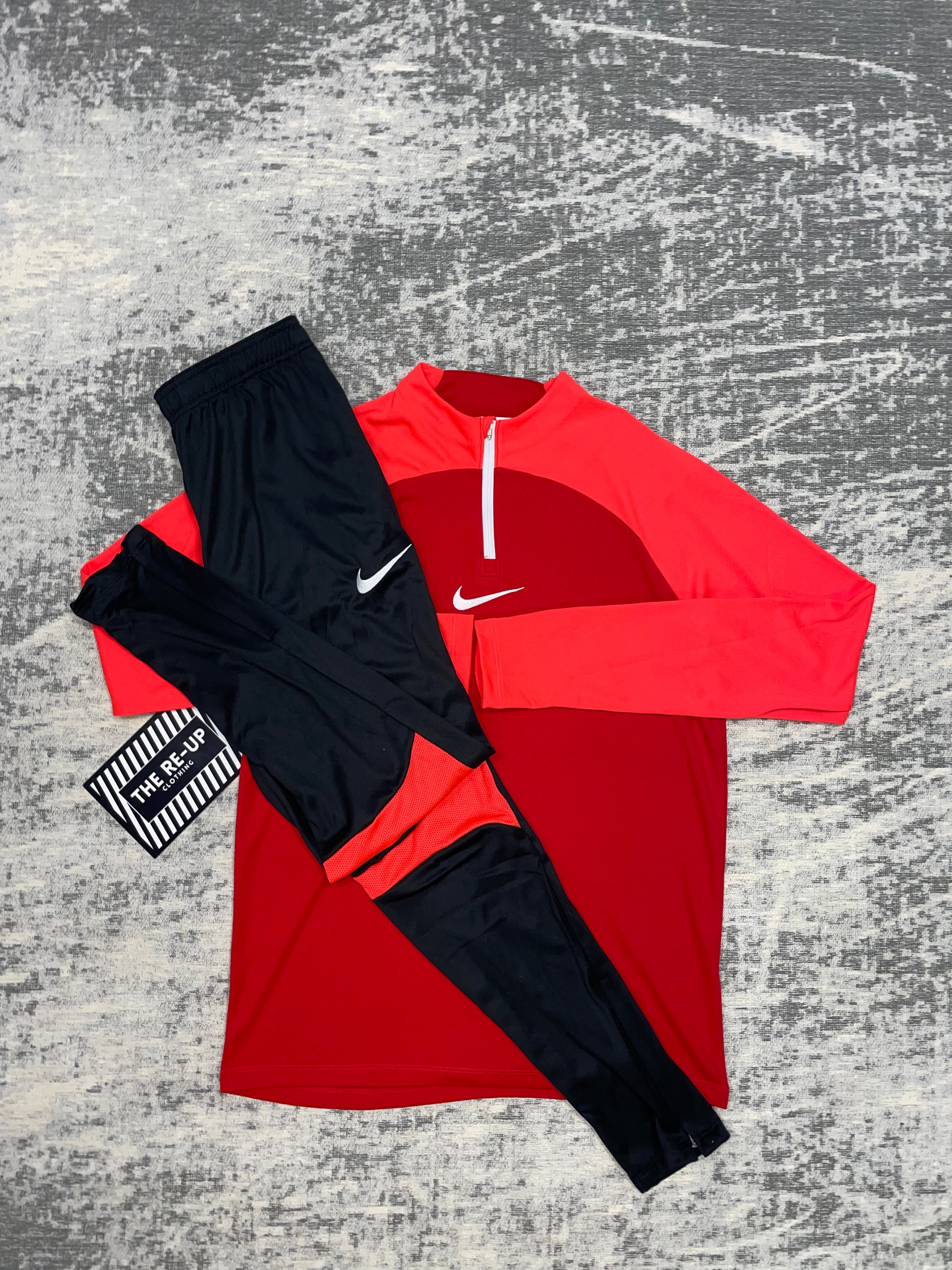 Nike dri top fit tracksuit red